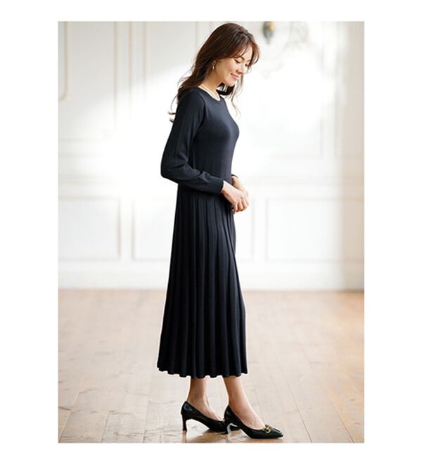 BELLUNA（ベルーナ）の「配色使いニットジャケットワンピースアンサンブル（アンサンブル）」｜詳細画像