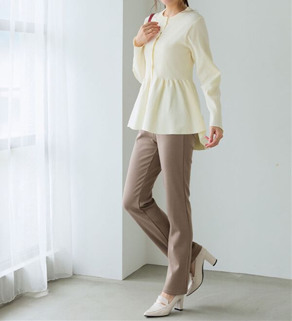 BELLUNA（ベルーナ）の「【選べる股下】ジャストフィットらくらくパンツ（フルレングスパンツ）」｜詳細画像