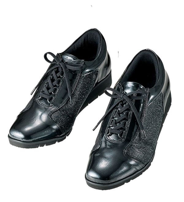 ルフラン（ルフラン）の「時見さんのスッと履ける５Ｅお出掛けデザインスニーカー（スニーカー）」｜ブラック