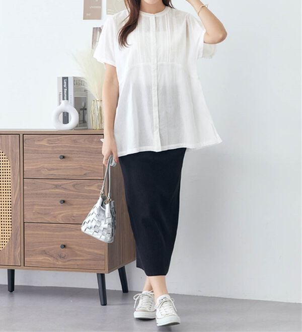 Viola e Viola（ヴィオラ エ ヴィオラ）の「【インド綿】レース付き前開きブラウス（ブラウス）」｜詳細画像