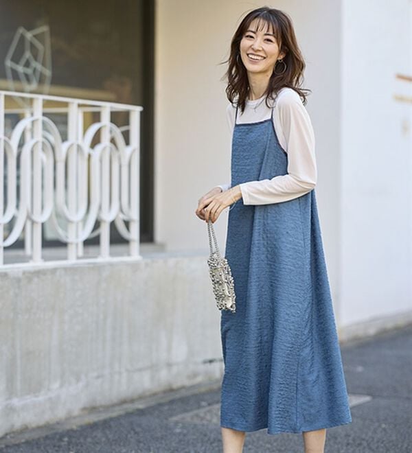 BELLUNA（ベルーナ）の「夏のコーデに悩まない！インナー付ジャカードキャミワンピ（カットソーワンピース）」｜詳細画像