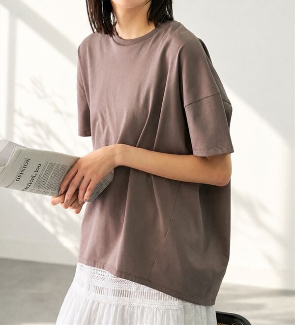 BELLUNA（ベルーナ）の「シュッと体型カバー！コクーンTシャツ（カットソー）」｜詳細画像