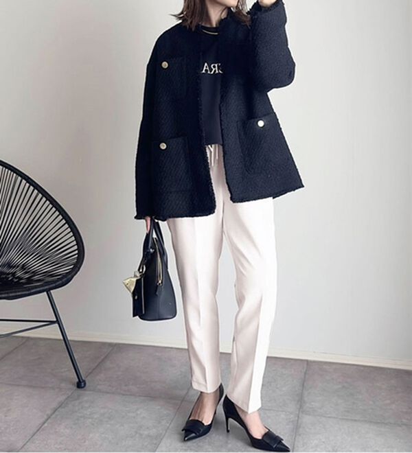 BELLUNA（ベルーナ）の「サイドラインテーパードパンツ（フルレングスパンツ）」｜詳細画像