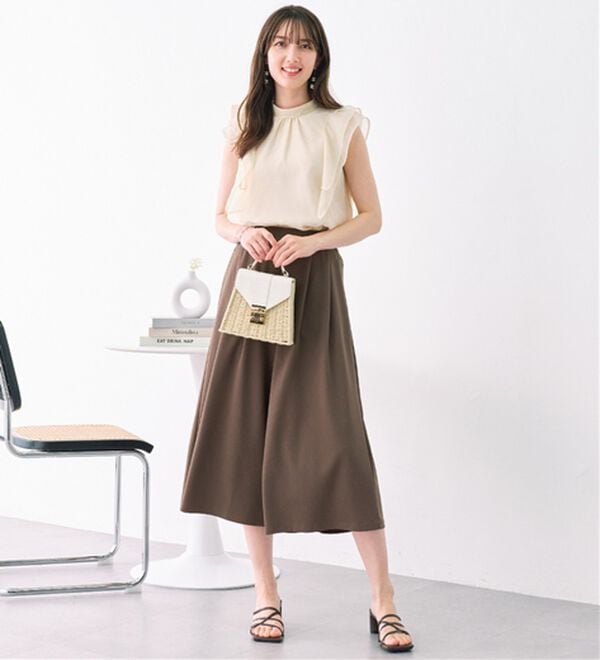 alotta（アロッタ）の「【４つの機能付】ひんやりドレープパンツ（ワイドパンツ・ガウチョ）」｜詳細画像