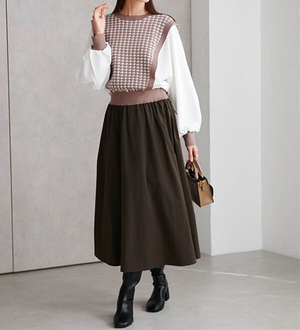 RANAN（ラナン）の「重ね着風ドッキングワンピース（ドッキングワンピース）」｜詳細画像