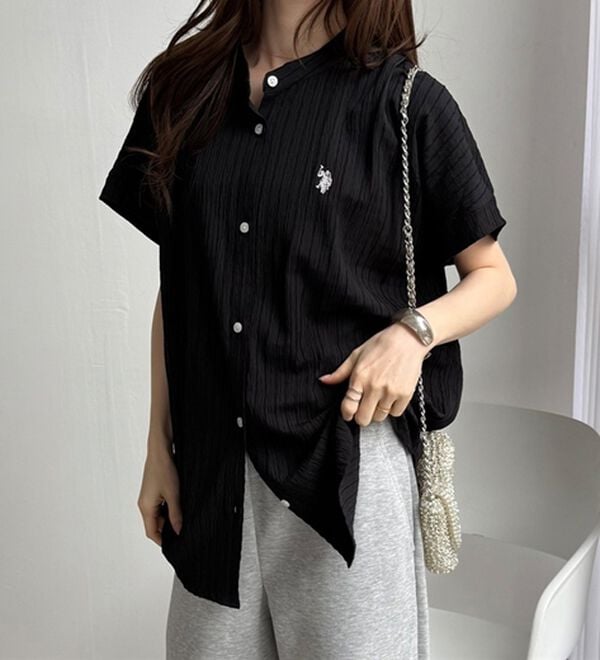 GeeRA（ジーラ）の「【ＵＳ．ＰＯＬＯ．ＡＳＳＮ】ポコポコ素材フレンチスリーブシャツ（シャツ）」｜詳細画像