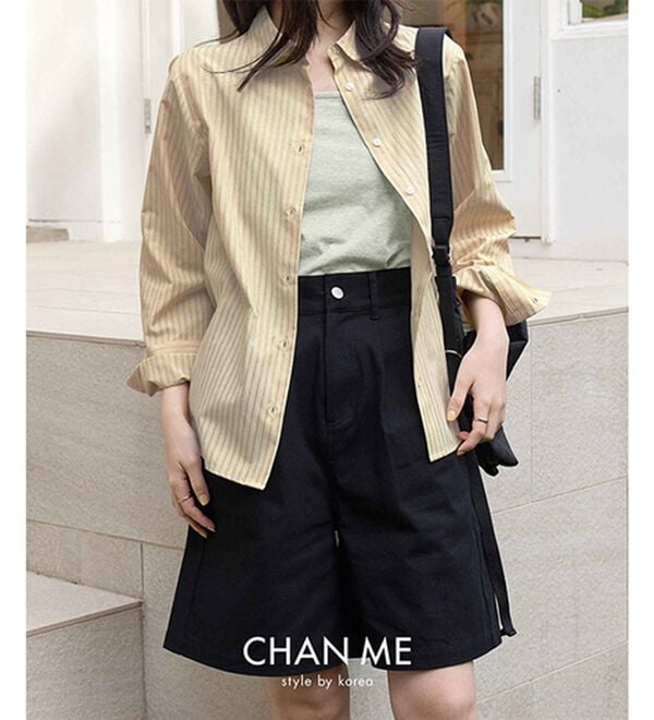 CHAN ME（チャンミ）の「ドビーストライプシャツ（シャツ）」｜詳細画像