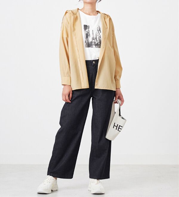 BELLUNA（ベルーナ）の「シアー素材フードデザインシャツ（シャツ）」｜詳細画像