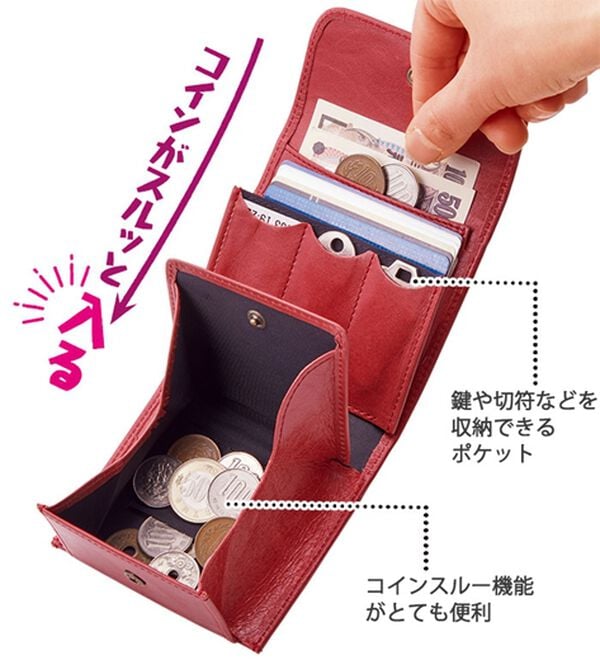 BELLUNA（ベルーナ）の「牛革コインスルーコンパクト機能財布（財布・パスケース）」｜詳細画像