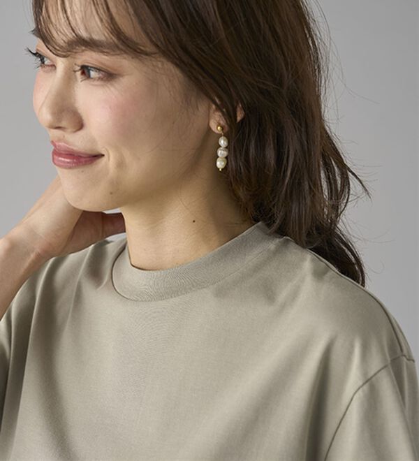 BELLUNA（ベルーナ）の「【選べる袖丈】＜エアリーアイスコットン＞オーバーサイズＴシャツ（カットソー）」｜詳細画像