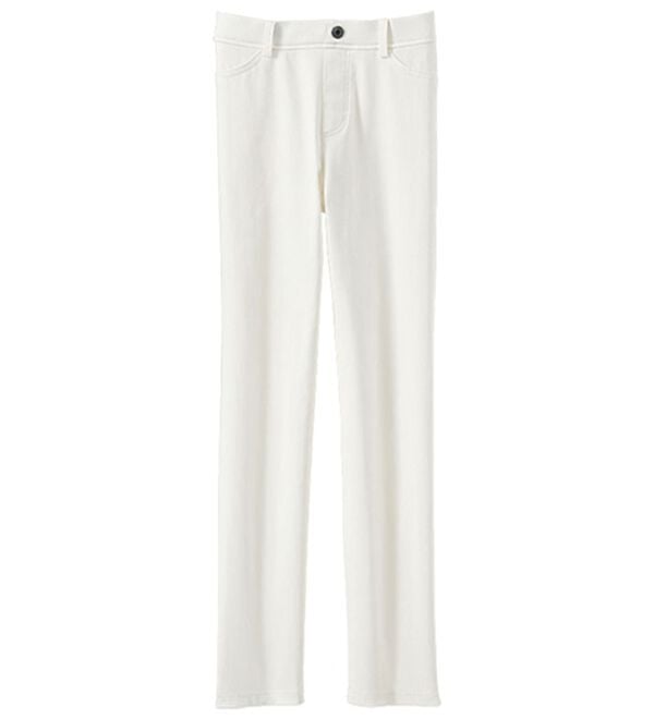 BELLUNA（ベルーナ）の「涼やか裏メッシュストレートパンツ（フルレングスパンツ）」｜ホワイト