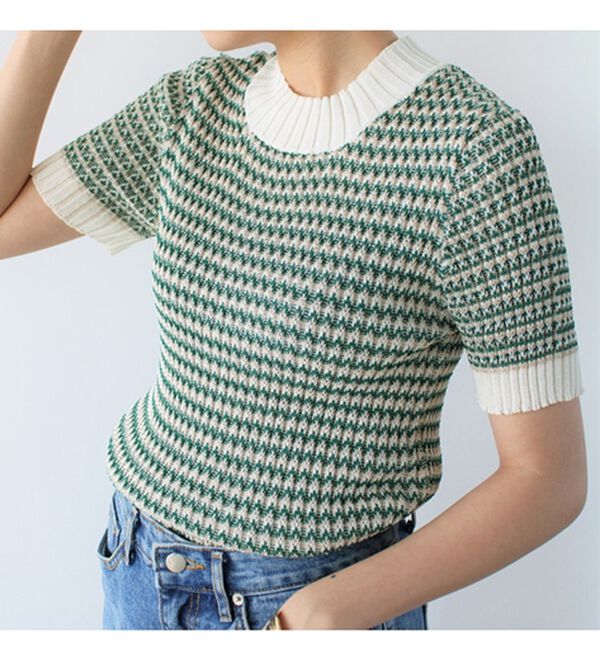 GeeRA（ジーラ）の「マルチカラーハイネックリブニット（ニット・セーター）」｜詳細画像