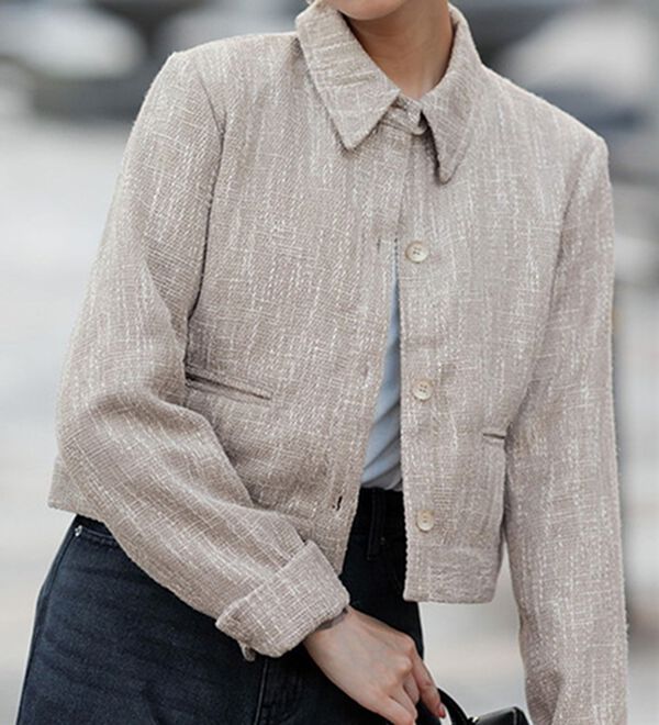 ショート丈ツイード調ジャケット - ベルーナ【公式】