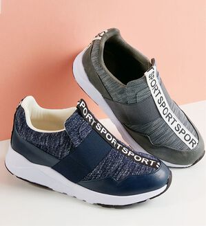 BELLUNA（ベルーナ）の「軽量ニットスポーツロゴスニーカー（スニーカー）」｜詳細画像