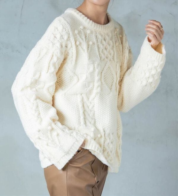 RANAN（ラナン）の「パッチワークケーブル編ニット（ニット・セーター）」｜詳細画像