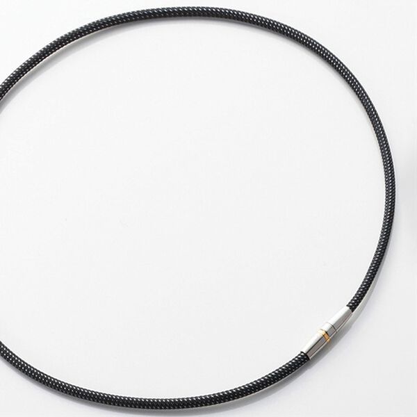 「＜ファイテン＞ＲＡＫＵＷＡ磁気チタンネックレス　メタルトップ（その他美容・健康機器）」｜ブラックシルバー