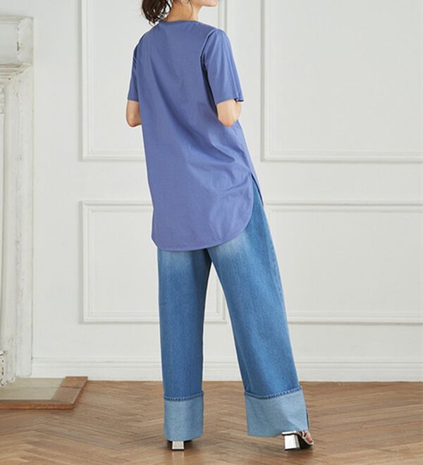 RANAN（ラナン）の「＜BC＞綿100％ひんやりラウンドヘムプルオーバー（カットソー）」｜詳細画像