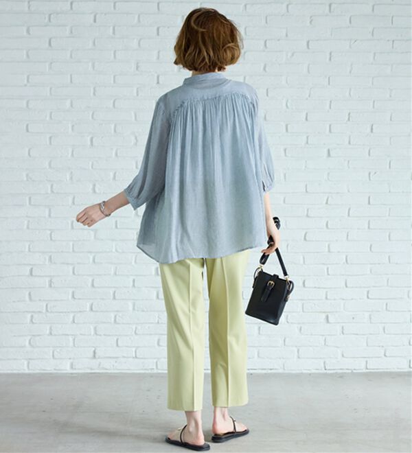 BELLUNA（ベルーナ）の「スラブ素材ギャザーデザインブラウス（ブラウス）」｜詳細画像