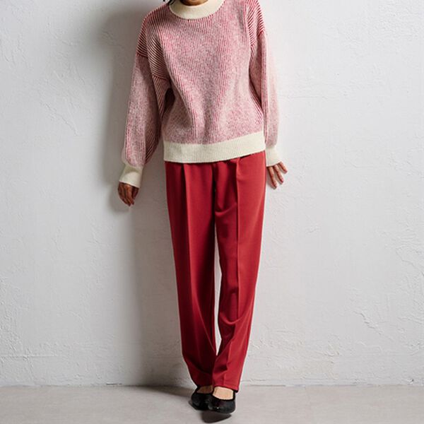 RANAN（ラナン）の「美脚カットジョーゼットタックパンツ（フルレングスパンツ）」｜詳細画像