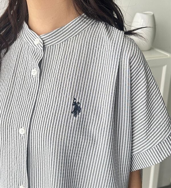 GeeRA（ジーラ）の「【ＵＳ．ＰＯＬＯ．ＡＳＳＮ】ポコポコ素材フレンチスリーブシャツ（シャツ）」｜詳細画像