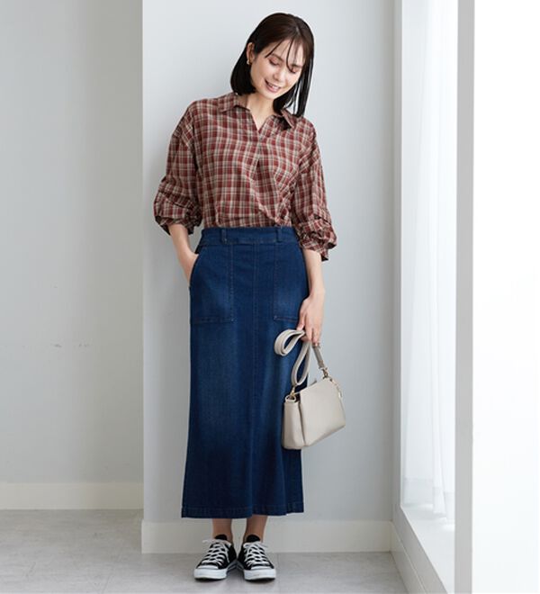 BELLUNA（ベルーナ）の「【新色追加】袖タックデザインスキッパーシャツ（シャツ）」｜詳細画像