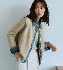 BELLUNA（ベルーナ）の「デニム&times;ニット切替ジャケット（その他ジャケット）」