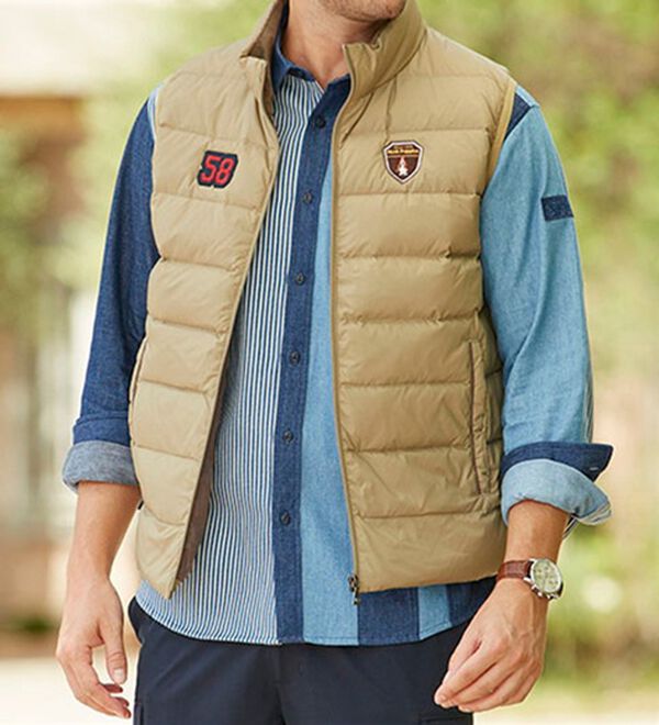 「＜ハッシュパピー＞切替えお洒落なデニムシャツ（メンズシャツ）」｜詳細画像