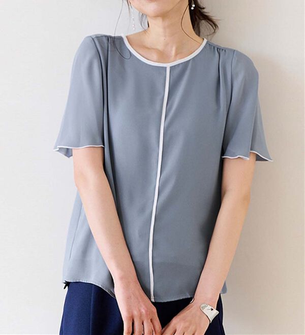 RANAN（ラナン）の「ひんやり！配色ディテールインナー付ブラウス（ブラウス）」｜詳細画像