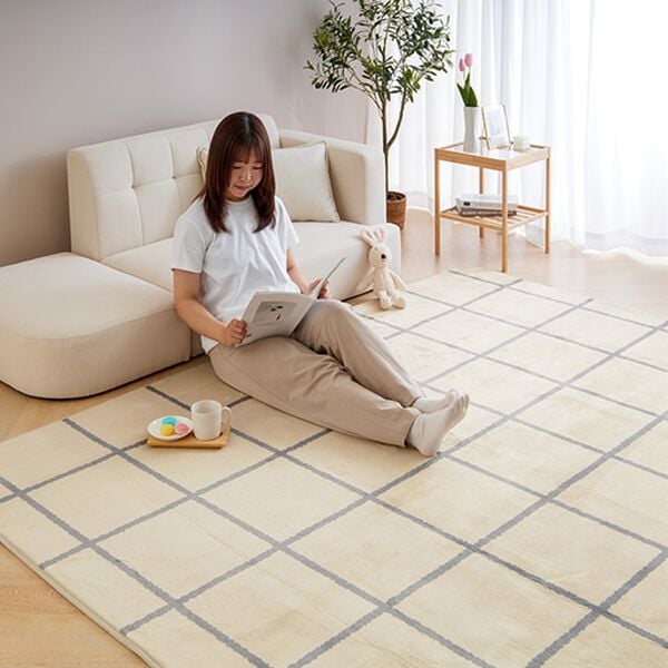 iellio（イエリオ）の「北欧調洗えるはっ水フランネルラグ＜ロングシーズン・床暖対応・洗濯可能・ウォッシャブル・おしゃれ・はっ水＞（ラグ）」｜詳細画像