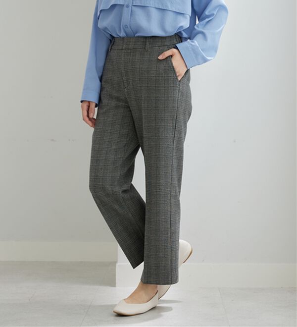 BELLUNA（ベルーナ）の「サマ見え（SW）ウール調素材ストレートパンツ（フルレングスパンツ）」｜詳細画像