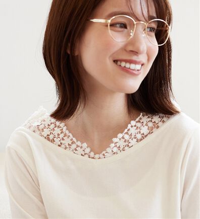 Viola e Viola（ヴィオラ エ ヴィオラ）の「あったか綿衿見せレーストップス【吸湿発熱×静電気防止】（カットソー）」