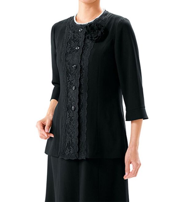 ルフラン（ルフラン）の「レース使いブラウス（ブラックフォーマル（喪服・礼服））」｜詳細画像