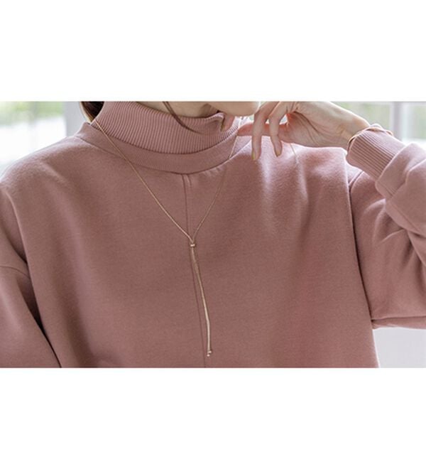 BELLUNA（ベルーナ）の「リブ使いがかわいい裏起毛トレーナー（チュニック）」｜詳細画像