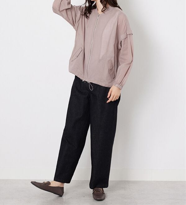 BELLUNA（ベルーナ）の「麻調素材リブ使いシアーブルゾンジャケット（ブルゾン）」｜詳細画像