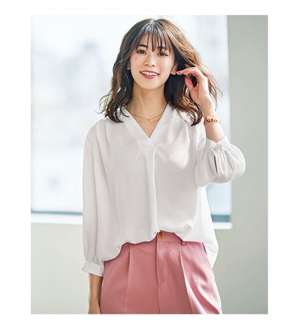 シルエットきれい！上品7分袖デザインブラウス - ベルーナ【公式】