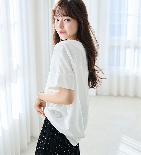 RANAN（ラナン）の「【4つの機能付】ひんやりハーフジップコクーンチュニック（チュニック）」｜詳細画像