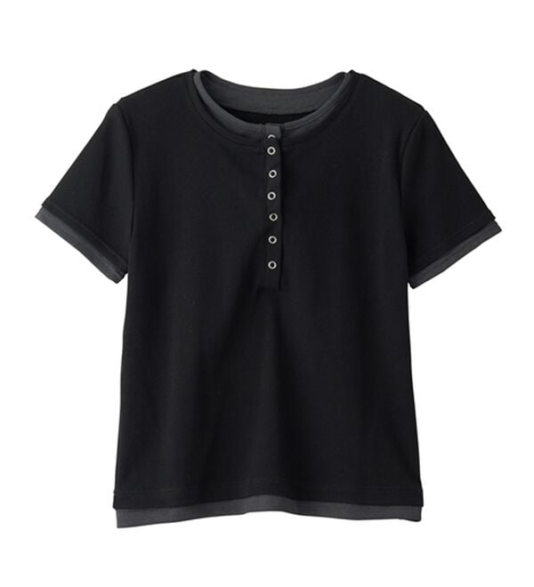 RANAN（ラナン）の「レイヤード風ヘンリーネックTシャツ（カットソー）」｜詳細画像