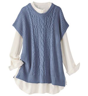 BELLUNA（ベルーナ）の「編地変化ニットベストアンサンブル（ベスト）」｜ラベンダー