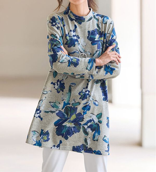 BELLUNA（ベルーナ）の「起毛プリントチュニックアンサンブル（チュニック）」｜詳細画像