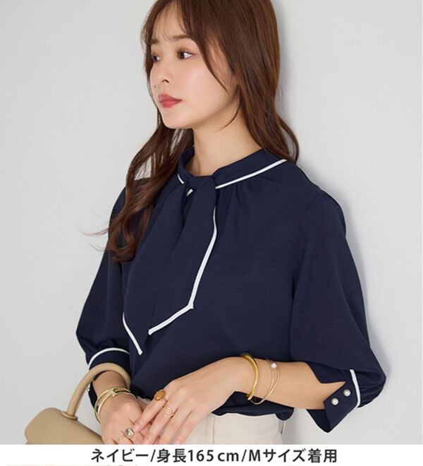 alotta（アロッタ）の「袖口パール6分袖ブラウス（ブラウス）」｜詳細画像