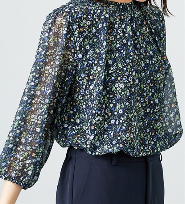 BELLUNA（ベルーナ）の「シフォン素材シャーリング使いブラウス（ブラウス）」｜詳細画像