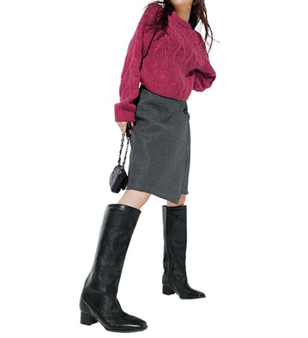 RANAN（ラナン）の「ウールライク素材ミディ丈スカート（ひざ丈スカート）」｜詳細画像