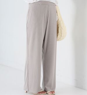 A HAPPY MARILYN（アハッピーマリリン）の「【Ｌ～８Ｌ】丈が選べる！さらトロリブイージーパンツ（ワイドパンツ・ガウチョ）」｜ライトグレー