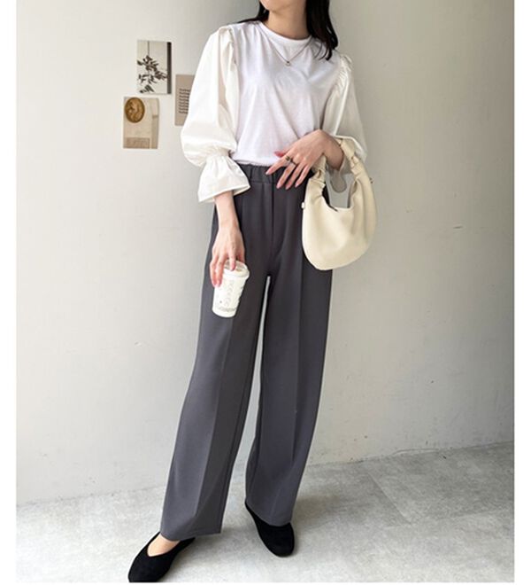 GeeRA（ジーラ）の「異素材切替キャンディースリーブカットソー（カットソー）」｜詳細画像