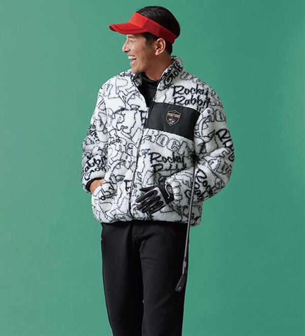 「＜ロッキーラビット＞ロゴデザインボアフリースジャケット（メンズジャケット）」｜詳細画像