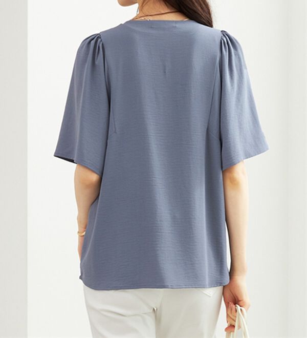 BELLUNA（ベルーナ）の「お手入れ楽々！ビンテージ素材ブラウス（ブラウス）」｜詳細画像