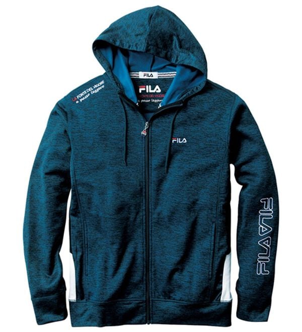 「＜フィラ＞杢調ストレッチパーカー・ジョガーパンツ（メンズパーカー）」｜杢ネイビー[パーカー]