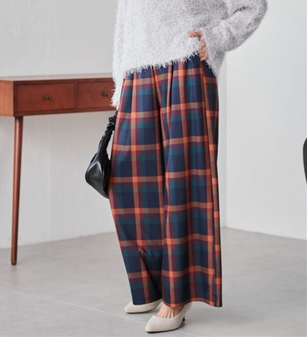 RANAN（ラナン）の「柔らかあったか！裏起毛ロングフレアガウチョパンツ（フルレングスパンツ）」｜詳細画像