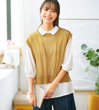 BELLUNA（ベルーナ）の「透かし編ニットベストアンサンブル（アンサンブル）」