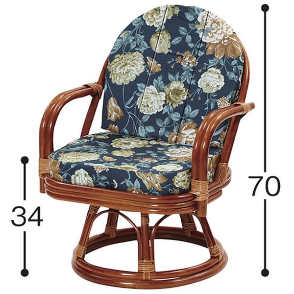 「高さが選べるお買い得籐回転座椅子（椅子・チェア・スツール）」｜詳細画像